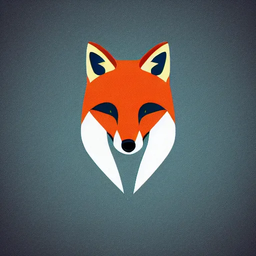 Image similar to an abstract, simplified icon depicting a fox's head, eyes open, white background, elegant, award-winning, clever, render, blender, 3d, high quality, app, ios