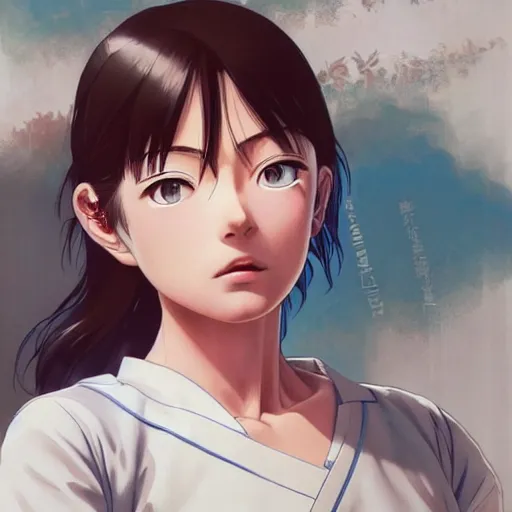 Prompt: manga girl in a white medical uniform with monkey pox, fine - face, olivia wilde, realistic shaded perfect face, fine details. anime. realistic shaded lighting poster by ilya kuvshinov katsuhiro otomo ghost - in - the - shell, magali villeneuve, artgerm, jeremy lipkin and michael garmash and rob rey
