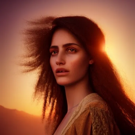 Image similar to photographic portrait of a stunningly beautiful renaissance moroccan female in soft dreamy light at sunset, contemporary fashion shoot, by edward robert hughes, annie leibovitz and steve mccurry, david lazar, jimmy nelsson, breathtaking, 8 k resolution, extremely detailed, beautiful, establishing shot, artistic, hyperrealistic, beautiful face, octane render