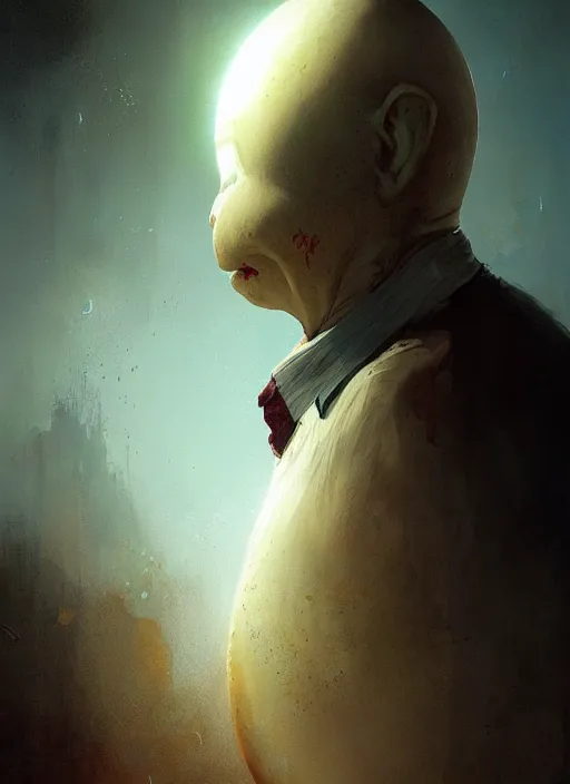 Prompt: portrait of light nightmares humpty dumpty by greg rutkowski