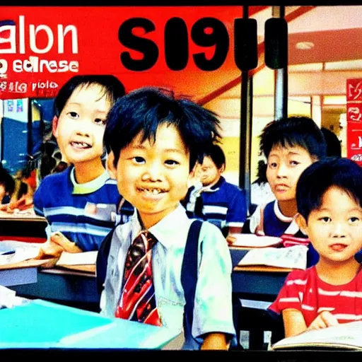 Image similar to a 1 9 9 0 s singapore public education poster