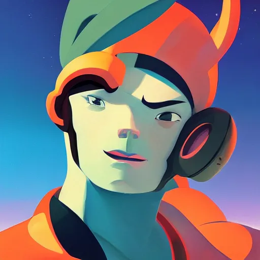 Image similar to face icon stylized minimalist space dandy, loftis, cory behance hd by jesper ejsing, by rhads, makoto shinkai and lois van baarle, ilya kuvshinov, rossdraws global illumination