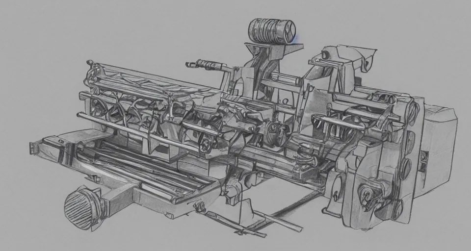 Image similar to a pencil sketch of a new machine which can make unlimited energy