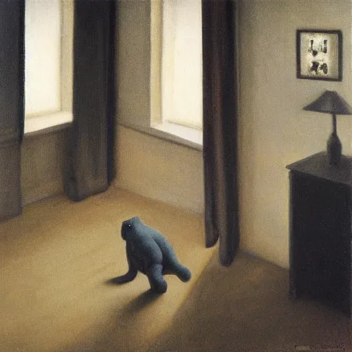 Image similar to tardigrade in style of vilhelm hammershoi