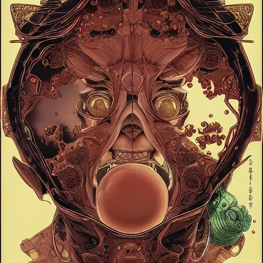 Image similar to portrait of icecream, symmetrical, by yoichi hatakenaka, masamune shirow, josan gonzales and dan mumford, ayami kojima, takato yamamoto, barclay shaw, karol bak