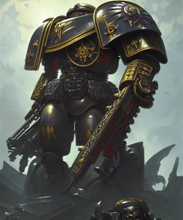 Image similar to Sir Keir Starmer as a Warhammer 40k Space Marine, portrait, fantasy, intricate, elegant, highly detailed, digital painting, artstation, concept art, smooth, sharp focus, illustration, art by artgerm and greg rutkowski and alphonse mucha