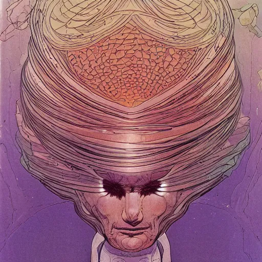 Image similar to dementia, by moebius