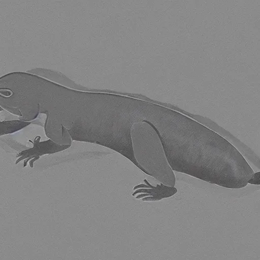 Image similar to 1950s minimalist illustration of a komodo dragon