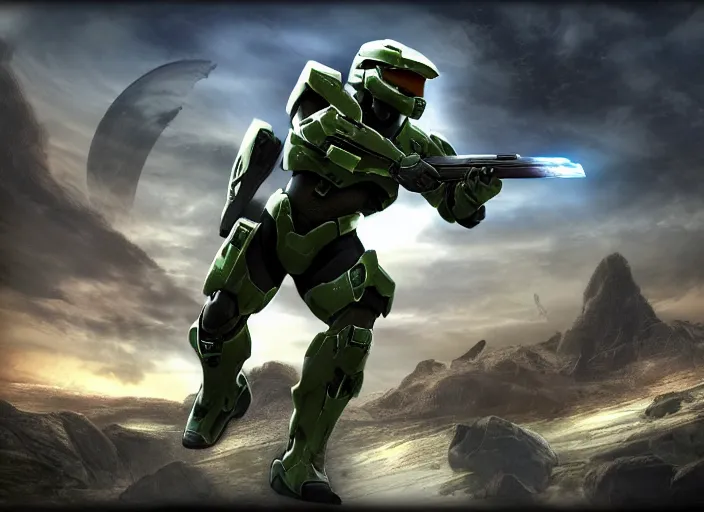 Prompt: halo 2 render by blur studios. winner.