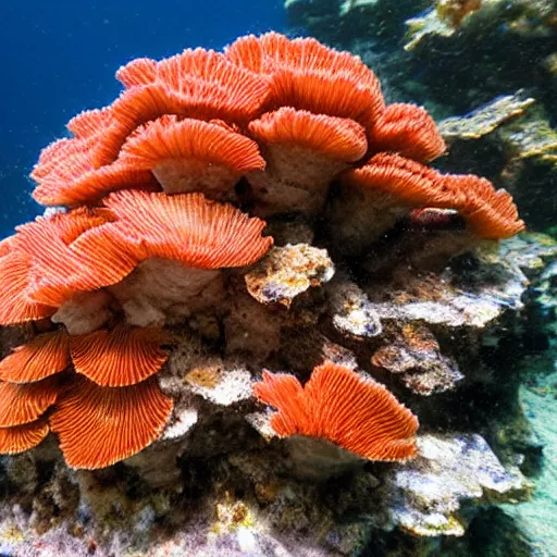 Prompt: a hat of growing corals