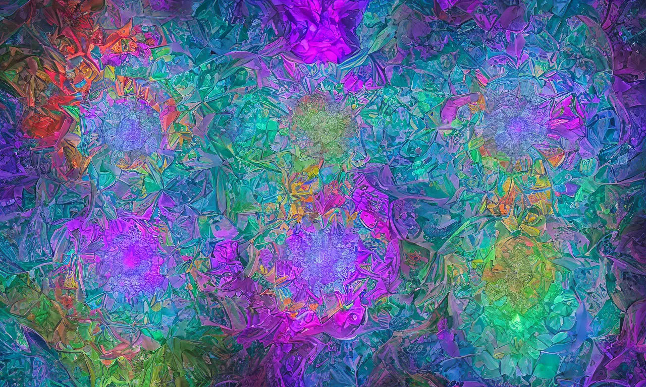 Prompt: reflexion voronoi engine laboratory 3 d volume kaleidoscope mandala fractal chakra digital multicolor stylized concept substance liquid nebula stone, by josan gonzales and dan mumford depth fog overlay multiply photoshop layer