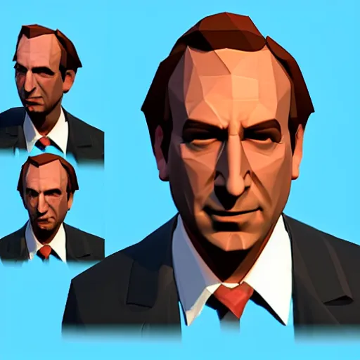 Prompt: low poly saul goodman, playstation 1 graphics