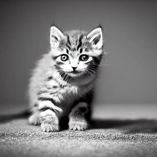 a kitten, award winning black and white photography | Stable Diffusion ...