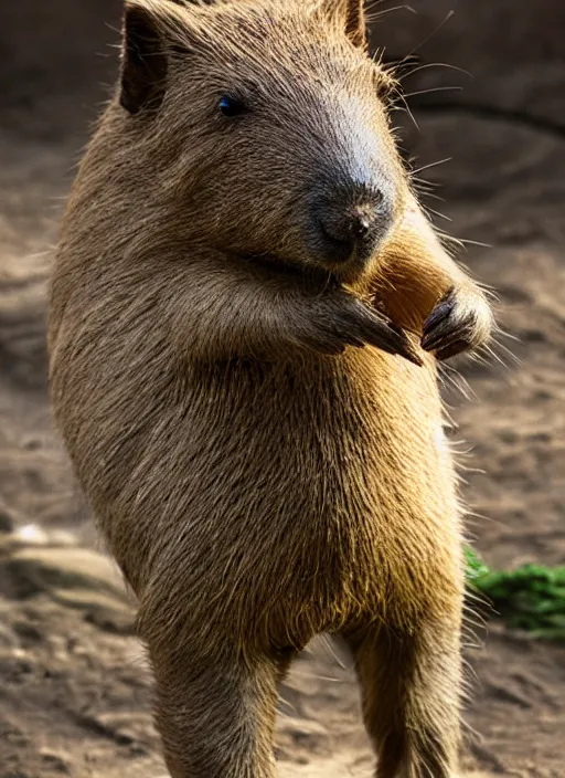 Prompt: A Warrior in Capybara Armor