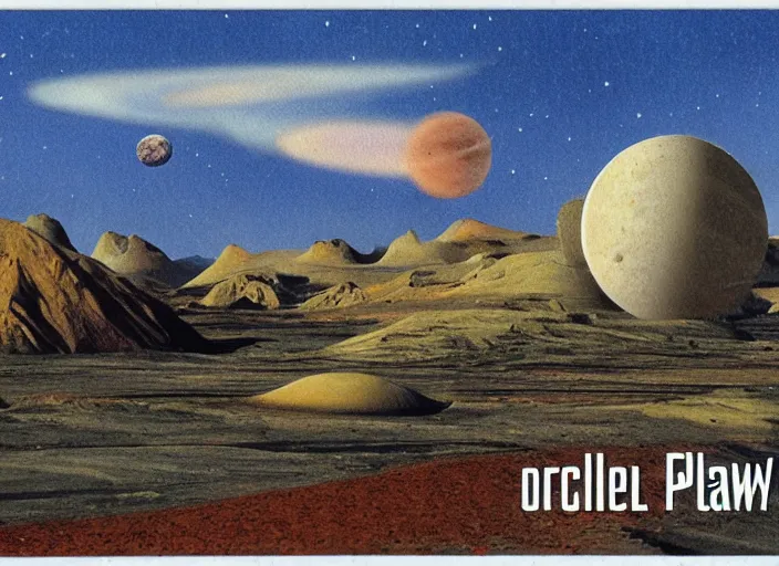 Prompt: travel postcard for another planet