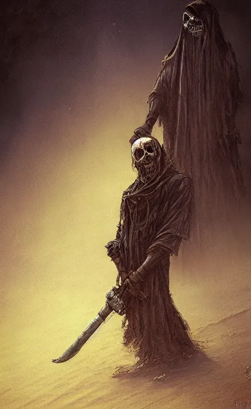 Image similar to the grime reaper of lost sand by seb mckinnon