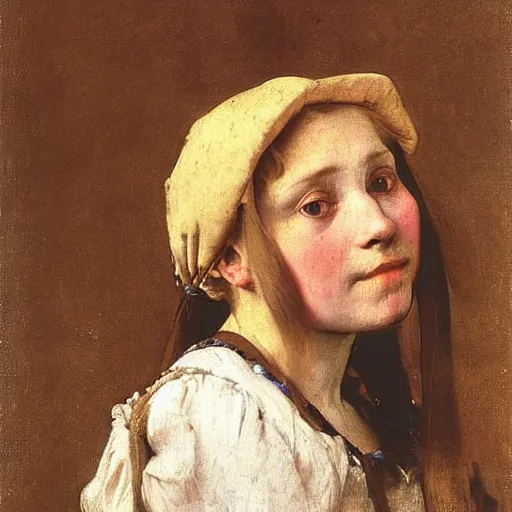 Image similar to study portrait of a peasant girl by anders zorn, hans holbein the younger, jan van eyck