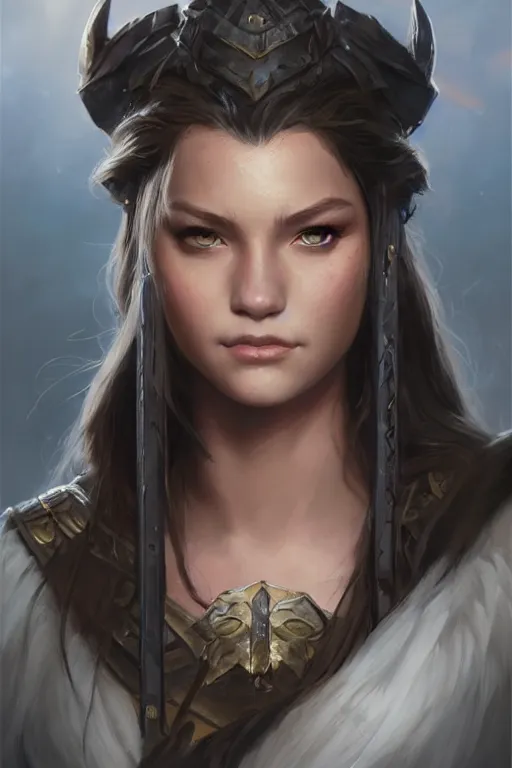 Image similar to olivia rodrigo as a fantasy character, d & d, fantasy, portrait, highly detailed, headshot, digital painting, trending on artstation, concept art, sharp focus, illustration, art by artgerm and greg rutkowski and magali villeneuve