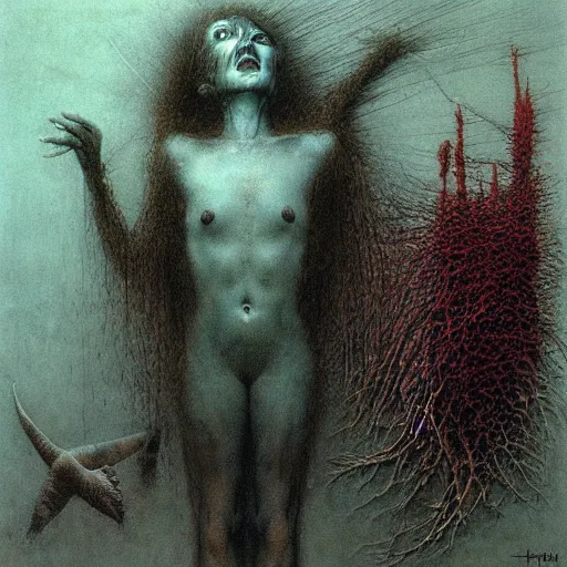 Prompt: joy made by zdzislaw beksinski