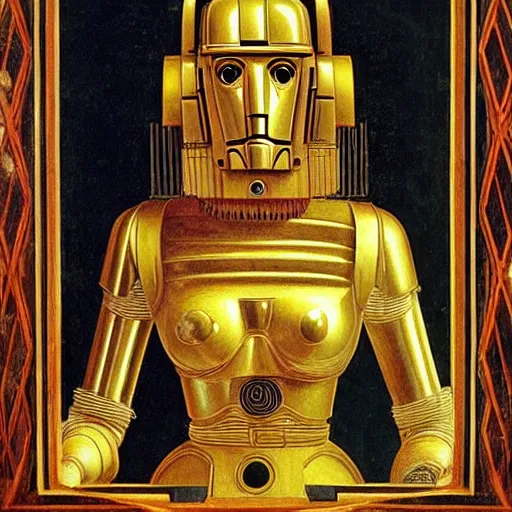 Image similar to c - 3 p 0, elegant portrait by sandro botticelli, detailed, symmetrical, intricate