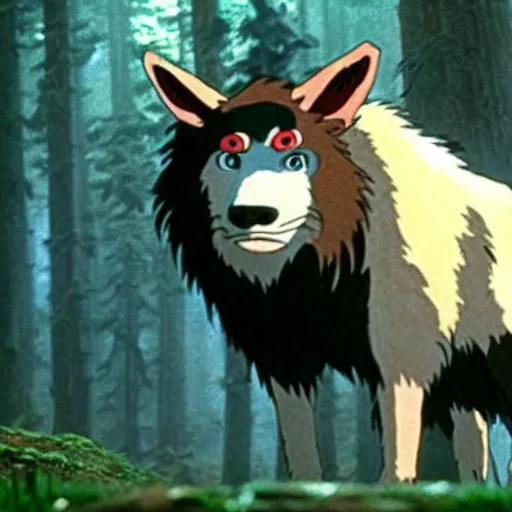 Image similar to a still frame from the princess mononoke live action film, cinematic, filmic