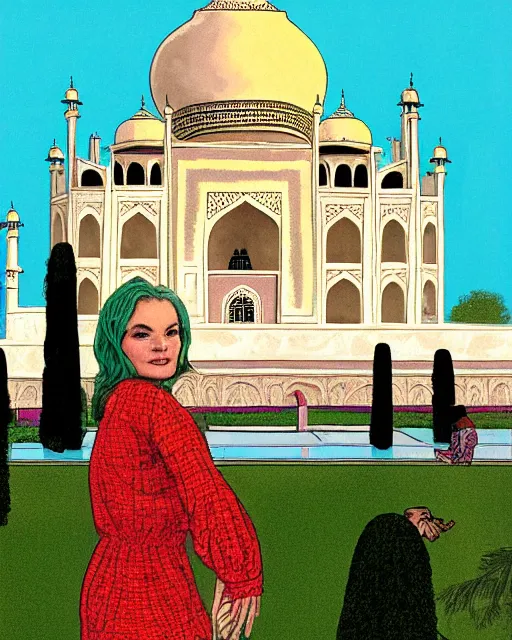 Image similar to tuesday weld visits the taj mahal by robert crumb, bbwchan