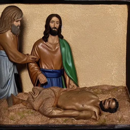 Image similar to diorama of Jesus when John was baptizing him