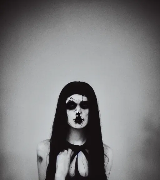 Image similar to gothic necrolord female with zombie servents, professional photography, high resolution, liminal eerie midnight backlit, a photograph taken by Deborah Sheedy