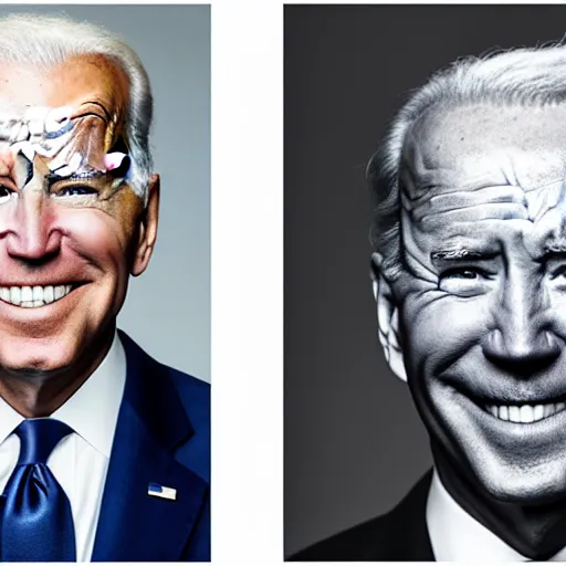 Image similar to A portrait photo of joe biden teams up with a teenage joe biden, perfect faces, 50 mm, award winning photography