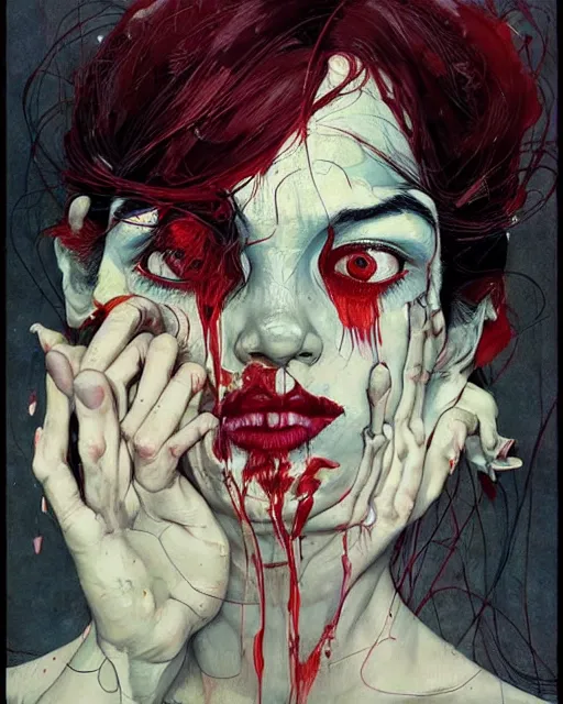 Image similar to there is ugliness in beauty, but there is also beauty in ugliness. in the style of adrian ghenie, esao andrews, jenny saville, edward hopper, surrealism, dark art by james jean, takato yamamoto