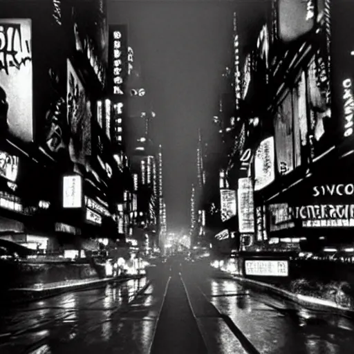 Prompt: blade runner by ansel adams