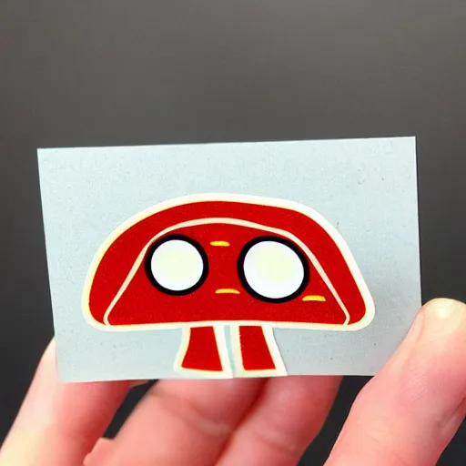 Image similar to cute mushroom with eyes sticker