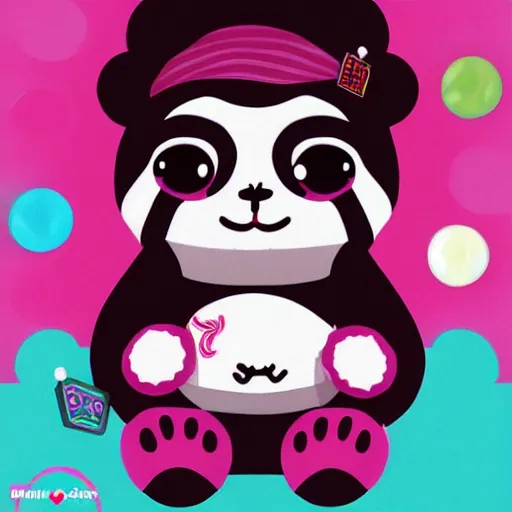 Prompt: knit candypunk panda, high - quality, character design : : 2 beautiful lighting, magicpunk, dollpunk, 1 6 k, oled