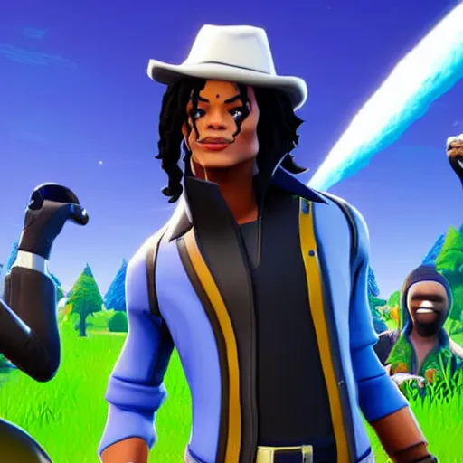 Prompt: Michael Jackson in Fortnite