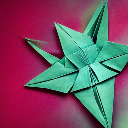 Image similar to an award winning origami, macro photography, ambient light