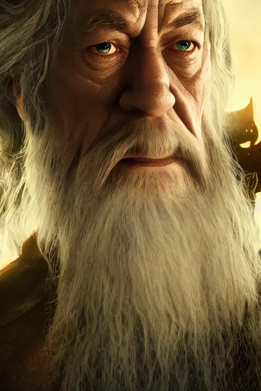 Prompt: film still of gandalf starring as the hulk, cybertronian, long shot, cinematography by wes anderson, 4 k octane render, intricate detail, photorealistic, cinematic lighting, artstation