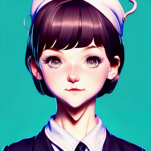 Image similar to a cute devout christian ditsy psychotic waitress mocks you, art by ilya kuvshinov and lois van baarle and ross tran, range murata, artgerm, norman rockwell, andy warhol, digital art, highly detailed, intricate, sharp focus, trending on artstation hq, deviantart, pinterest, ue 5, 4 k uhd img