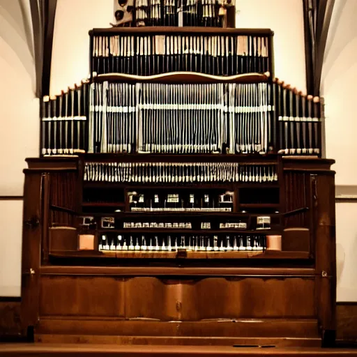 Prompt: dieselpunk pipe organ