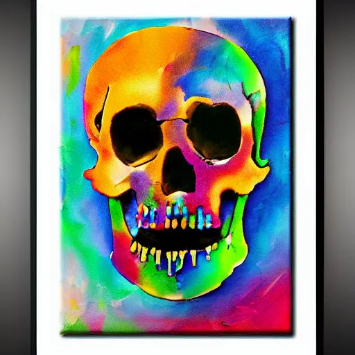 Image similar to skull cake abstract impressionism style fine painting