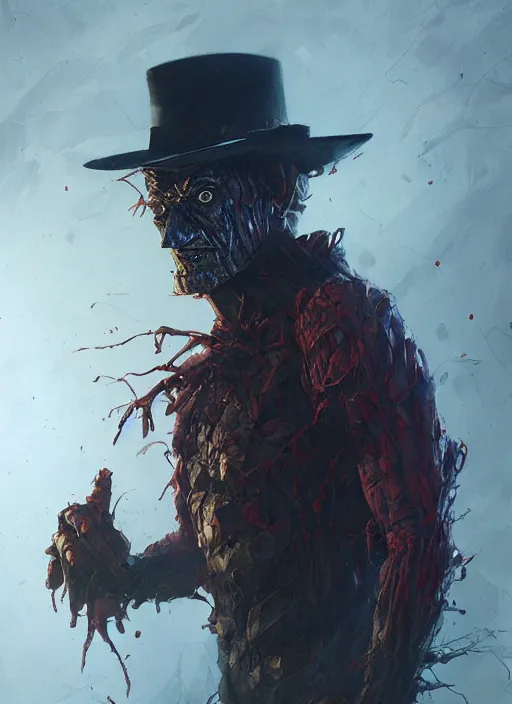 Image similar to Portrait Freddy Krueger, marvel comics, dark, intricate, highly detailed, smooth, artstation, digital illustration by Ruan Jia and Mandy Jurgens and Artgerm and Wayne Barlowe and Greg Rutkowski and Frank Frazetta