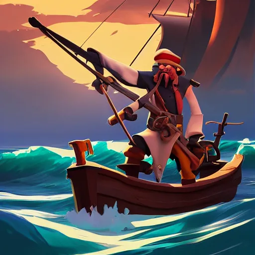 Image similar to painting jack the pirate on sea of thieves game avatar hero smooth face median photoshop filter cutout vector behance hd by jesper ejsing, by rhads, makoto shinkai and lois van baarle, ilya kuvshinov, rossdraws, illustration, art by ilya kuvshinov and gustav klimt