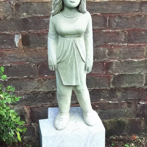 Image similar to cartoon taylor swift as a stone statue