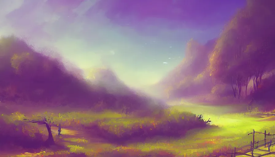 Image similar to professional digital art of lofi landscape BG painting, digital art, beautiful composition, trending on artstation and deviantart, masterpiece