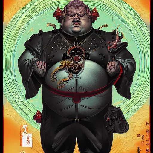 Image similar to portrait of baron vladimir harkonnen, symmetrical, by yoichi hatakenaka, masamune shirow, josan gonzales and dan mumford, ayami kojima, takato yamamoto, barclay shaw, karol bak