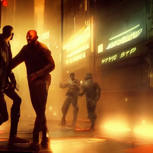 Image similar to a still of from the movie blade runner crossover with the game brothers a tale of two sons