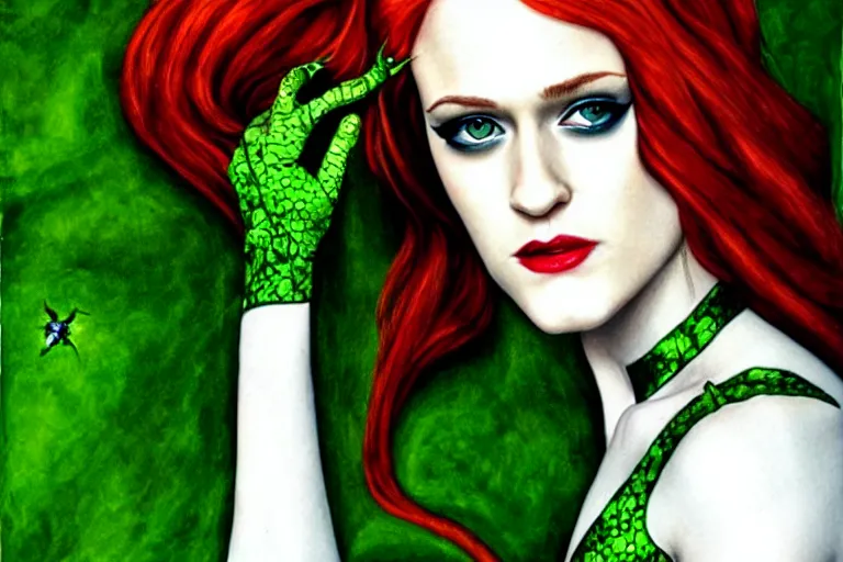 Prompt: portrait of evan rachel wood as poison ivy, detailed