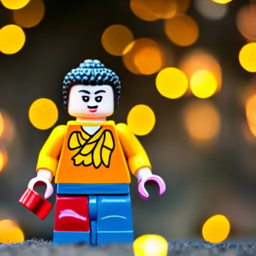 Image similar to Buddha LEGO figure, bokeh photograph