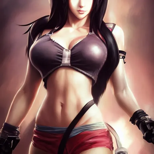 Image similar to tifa lockhart by Stanley Artgerm Lau, WLOP, Rossdraws, James Jean, Andrei Riabovitchev, Marc Simonetti