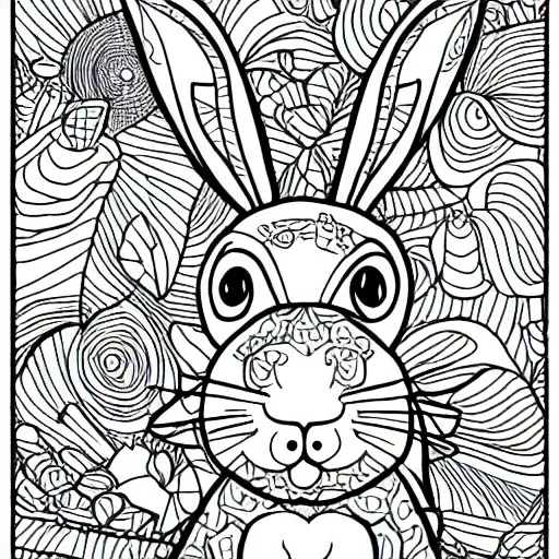 Prompt: bunny rabbit coloring pages