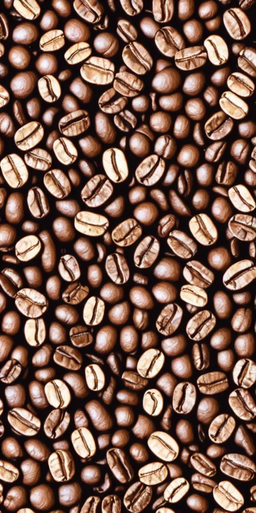 Image similar to seamless pattern of coffee beans, latte art, 60's poster, symmetrical, high detail, repeating 35mm photography